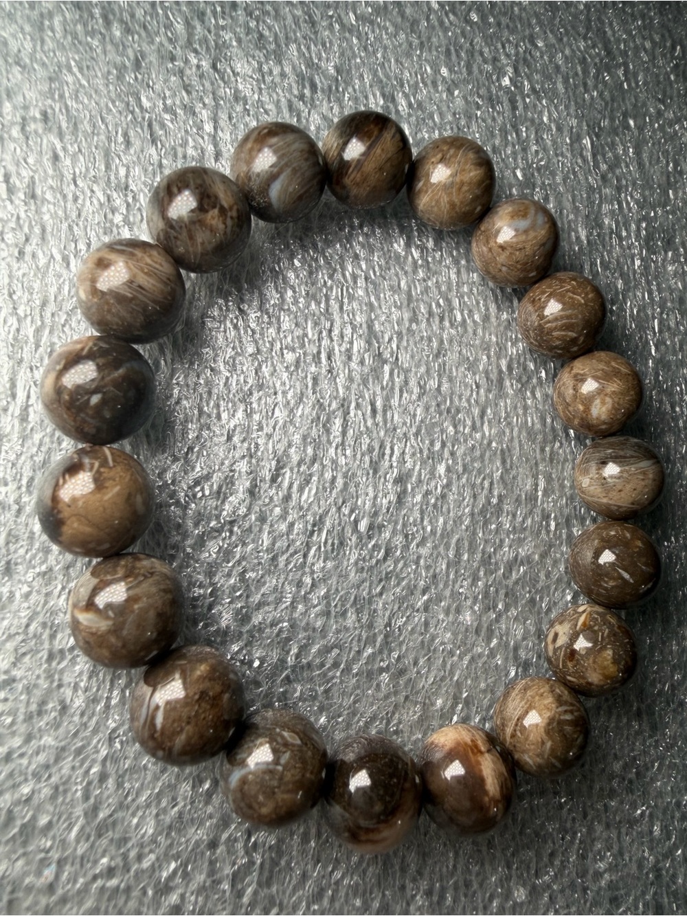 10MM Petrified Wood Natural Crystal Bracelet